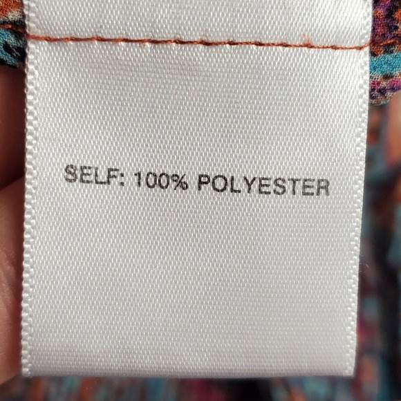 Rose & Olive Womens Adjustable Scoop Neck Artsy Crinkle Top‎ Size 1X Multicolor - Picture 6 of 11